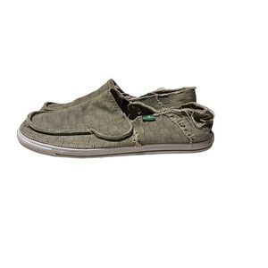 Sanuk Tan Checkered Distressed Shoes Sz 6